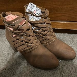 Brown booties size 9.5